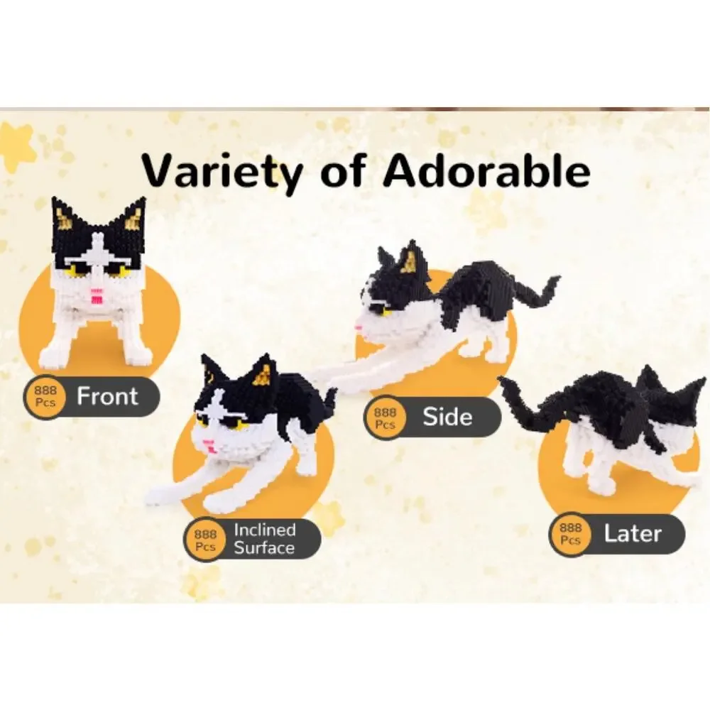 4800pc Tuxedo Cat Micro Building Block Set Cat Lover Gift NIB